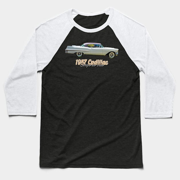 1957 Cadillac Coupe de Ville Baseball T-Shirt by Gestalt Imagery